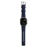 Nomad Rugged Strap Armband für Apple Watch 42/44/45/49mm (Connector Silber) - Atlantic Blue