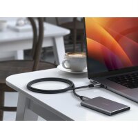 Satechi USB4 Pro Cable (USB-C) - 1,2m - Schwarz/Silber