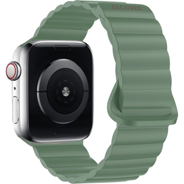 Decoded Silicone Magnet Traction Loop Strap Armband für Apple Watch 42/44/45mm - Sage Leaf