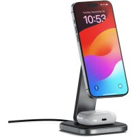 Satechi 2-in-1 Foldable Qi2 Wireless Charging Stand - Anthrazit