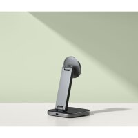 Satechi 2-in-1 Foldable Qi2 Wireless Charging Stand - Anthrazit