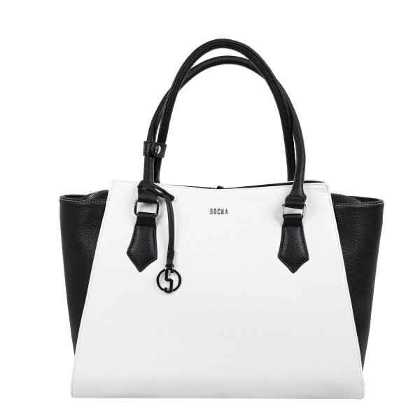 Socha Caddy Black & White 15,6 elegante borsa per laptop - Bianco/Nero