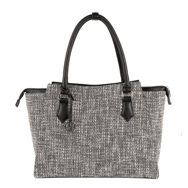 Socha Caddy Tweed Elegante bolso para portátil de 15,6 pulgadas - Negro/Blanco