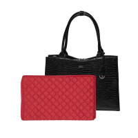 Socha Croco Jet Black 15.6 Zoll elegante Laptoptasche - Schwarz