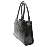 Socha Croco Jet Black 15.6 Zoll elegante Laptoptasche - Schwarz