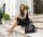 Socha Croco Jet Black 15.6 Zoll elegante Laptoptasche - Schwarz