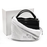 Socha Diamond Edition Black Borsa per laptop in vera pelle da 14 pollici - Nero