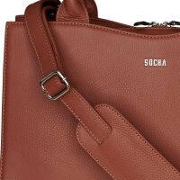 Socha Diamond Edition Cognac 14 Zoll Echtleder Laptoptasche - Braun