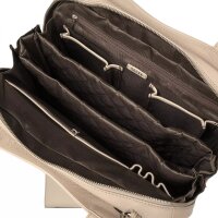 Socha Diamond Vanilla Bolsa para portátil de piel auténtica de 14 pulgadas - Beige