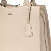 Socha Diamond Vanilla Bolsa para portátil de piel auténtica de 14 pulgadas - Beige