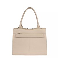 Socha Diamond Vanilla Bolsa para portátil de piel auténtica de 14 pulgadas - Beige