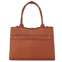 Socha Diamond Edition Cognac 15.6 Zoll Echtleder Laptoptasche - Braun