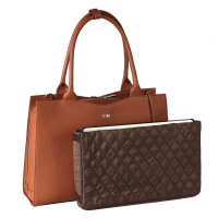 Socha Diamond Edition Cognac 15.6 Zoll Echtleder Laptoptasche - Braun