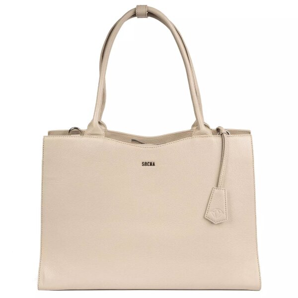 Socha Diamond Edition Vanilla 15.6 pouces Sacoche en cuir véritable pour ordinateur portable - Beige