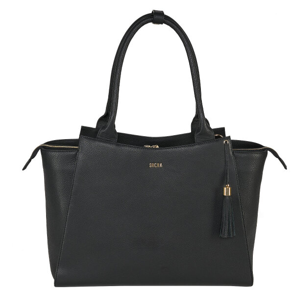 Socha Diamond Caddy Black 15-17.3 Zoll Echtleder Laptoptasche -Schwarz