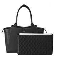 Socha Diamond Caddy Black 15-17.3 Zoll Echtleder Laptoptasche -Schwarz