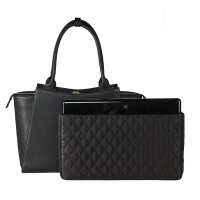 Socha Diamond Caddy Black 15-17.3 Zoll Echtleder Laptoptasche -Schwarz