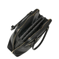 Socha Diamond Couture Bolsa para portátil de piel auténtica de 15,6 pulgadas - Negro