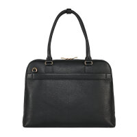 Socha Diamond Couture Bolsa para portátil de piel auténtica de 15,6 pulgadas - Negro
