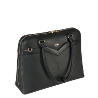 Socha Diamond Couture Bolsa para portátil de piel auténtica de 15,6 pulgadas - Negro