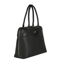 Socha Diamond Couture Bolsa para portátil de piel auténtica de 15,6 pulgadas - Negro