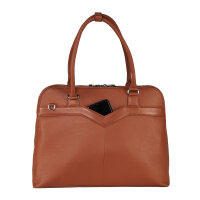 Socha Diamond Couture Cognac 15.6 Zoll Echtleder Laptoptasche - Braun