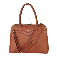 Socha Diamond Couture Cognac 15.6 Zoll Echtleder Laptoptasche - Braun