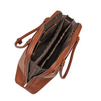 Socha Diamond Couture Cognac 15.6 Zoll Echtleder Laptoptasche - Braun