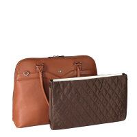Socha Diamond Couture Cognac 15.6 Zoll Echtleder Laptoptasche - Braun