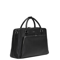 Socha Diamond Unisex Negro 15,6 pulgadas bolsa de cuero genuino portátil - Negro