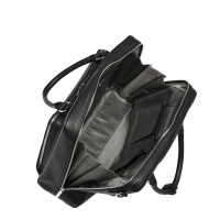 Socha Diamond Unisex Negro 15,6 pulgadas bolsa de cuero genuino portátil - Negro