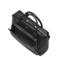 Socha Diamond Unisex Negro 15,6 pulgadas bolsa de cuero genuino portátil - Negro