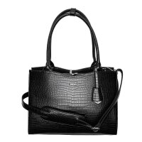 Socha Midi Croco Negro Bolsa elegante para...