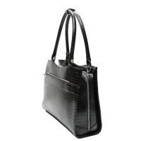 Socha Midi Croco Negro Bolsa elegante para portátil de 14 pulgadas - Negro