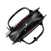 Socha Midi Croco Negro Bolsa elegante para portátil de 14 pulgadas - Negro