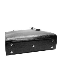 Socha Midi Croco Negro Bolsa elegante para portátil de 14 pulgadas - Negro