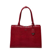 Socha Midi Croco Burgundy Borsa elegante per laptop da 14...