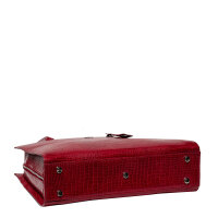 Socha Midi Croco Borgoña Bolsa elegante para portátil de 14 pulgadas - Rojo
