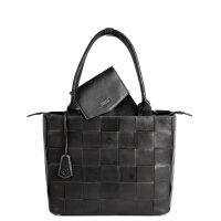 Socha Helena Premium Black Nappa leather bag with clutch - Black