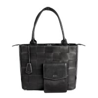 Socha Helena Premium Black Nappa leather bag with clutch - Black