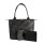 Socha Helena Premium Black Nappa leather bag with clutch - Black