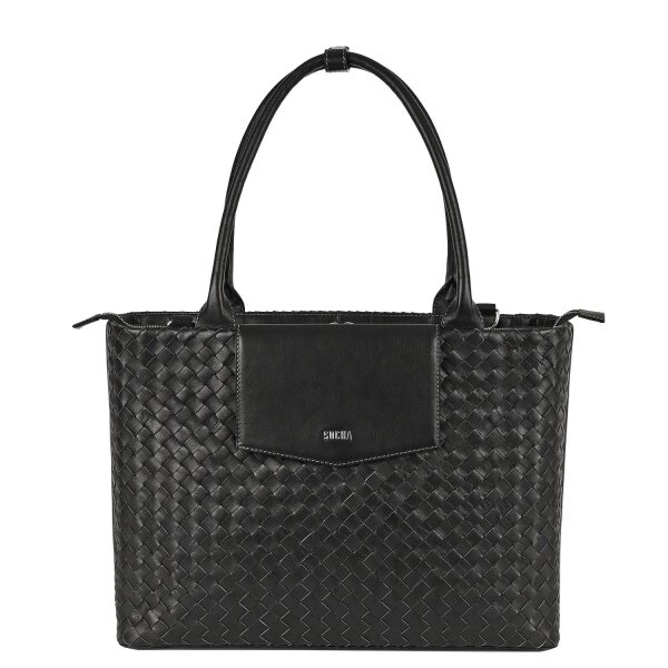 Socha Diana Premium Black 15.6 inch nappa leather laptop bag - Black