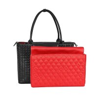 Socha Diana Premium Black 15.6 inch nappa leather laptop bag - Black