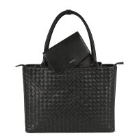 Socha Diana Premium Black 15.6 inch nappa leather laptop bag - Black