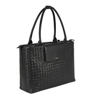 Socha Diana Premium Black 15.6 inch nappa leather laptop bag - Black