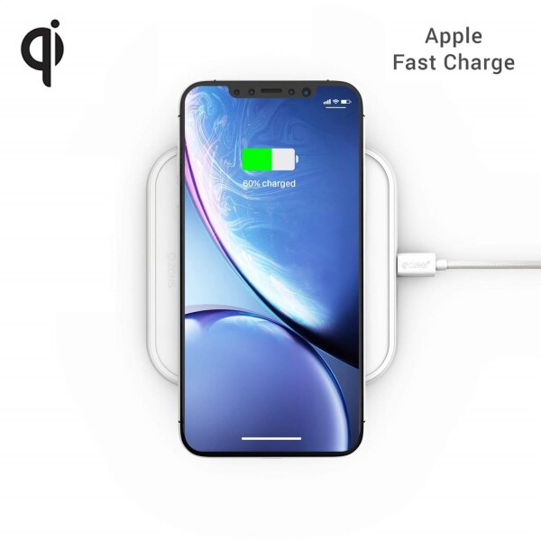 Zens Aluminum Single Wireless Qi Charger with USB-C Power Adapter (10W) - White