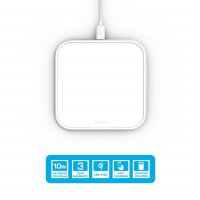 Zens Aluminum Single Wireless Qi Charger with USB-C Power Adapter (10W) - White