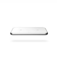 Zens Aluminium Dual Wireless Qi Charger mit USB-C Netzteil 30W (2x10W) - Weiss