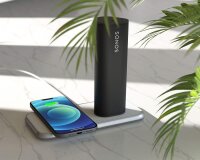 Zens Aluminium Dual Wireless Qi Charger mit USB-C Netzteil 30W (2x10W) - Weiss