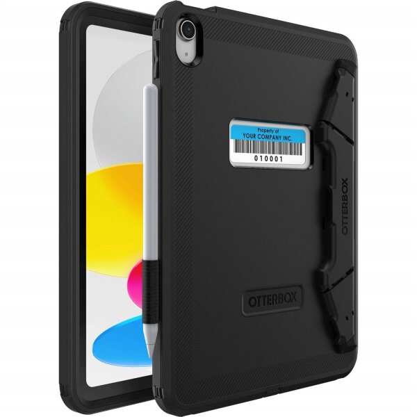 OtterBox Defender Series Kickstand Asset Tag Case for iPad 10.9 Black